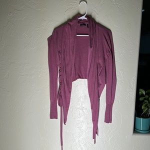 Front tie crop cardigan